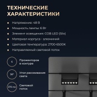 Трековый светильник Yeelight Pro E20 магнитный, гриль, поворотный, малый, 6 спотов в контуре, черный YP-0061