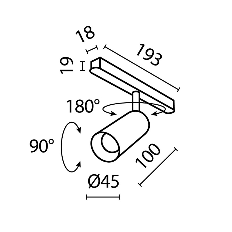 Светильник на шине Maytoni Technical TR032-4-5WTW-S-DD-W